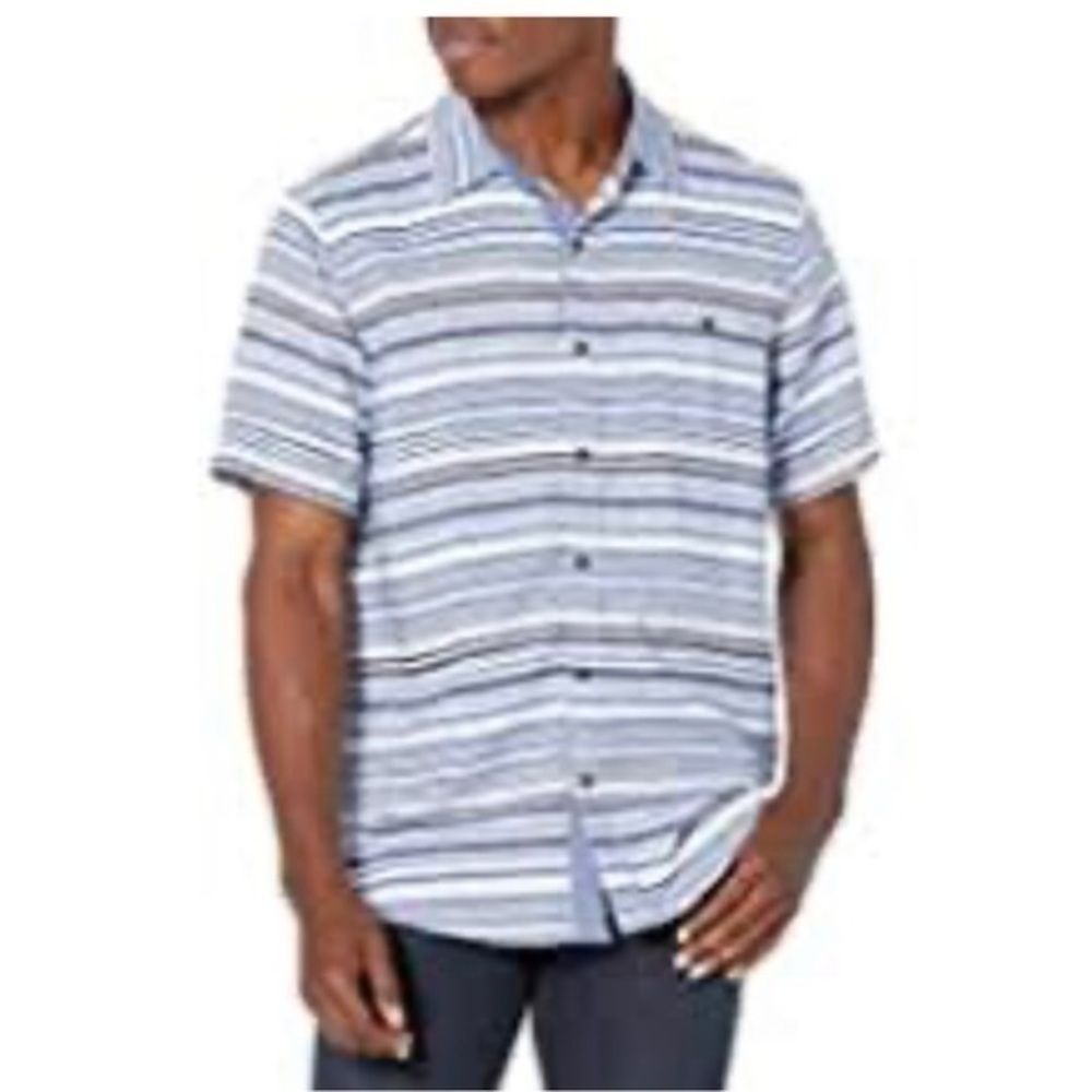 NEW Howe Gray striped Surfer island beach polo casual shirt size XL